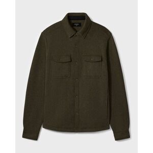 Rhone Fleece Shacket Shirt Men 2XL Dark‎ Heather Moss Snap Button Heavyweight